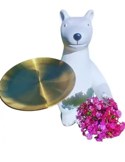 Oso Decorativo con flores naturales más Bandeja
