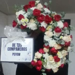 Corona Fúnebre "Paz y Eternidad" (Blanco y Rojo)