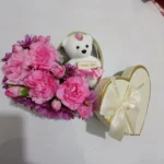 Caja Corazón Flores Regalo Aniversario Osita Love - Wilde